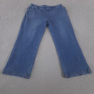 L.L. Bean Pants Womens XL Petite Perfect Fit Denim Straight-Leg Stretch Pull-On